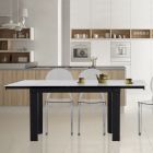 Extendable table to 180 cm in White Marble Finish - Brotola Viadurini