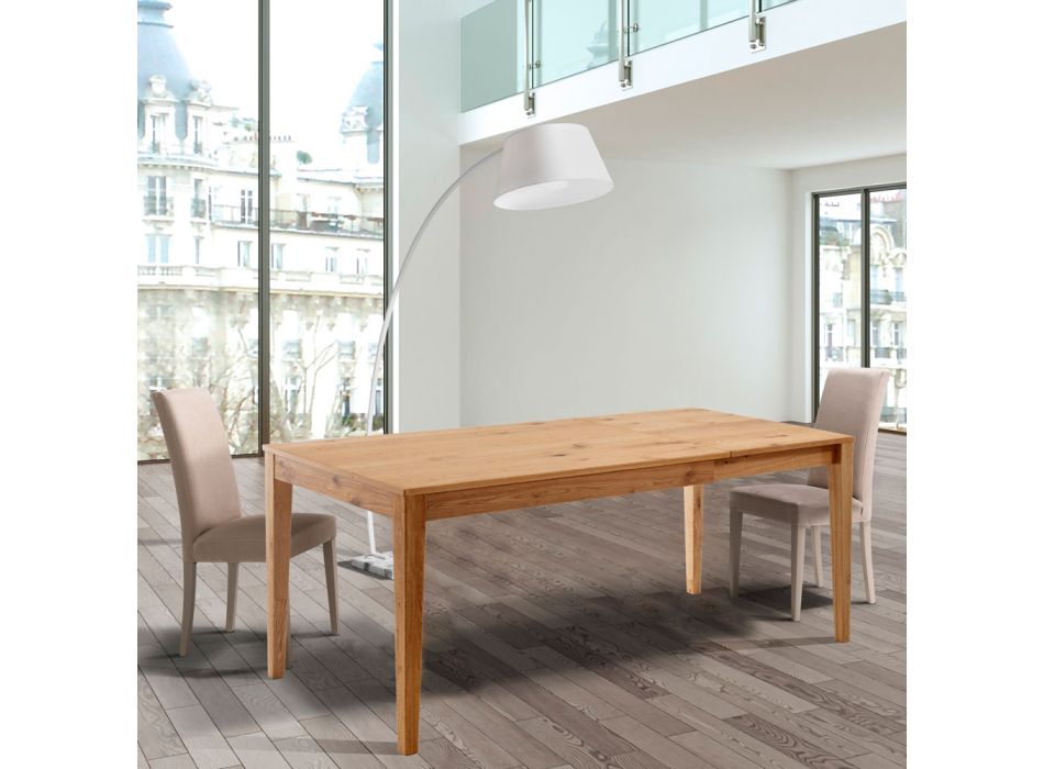 Extendable table to 180 cm in solid birch wood - thallium Viadurini