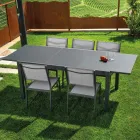 Extendable Table 180 cm or 220 cm with Tempered Glass Top - Cartellina Viadurini