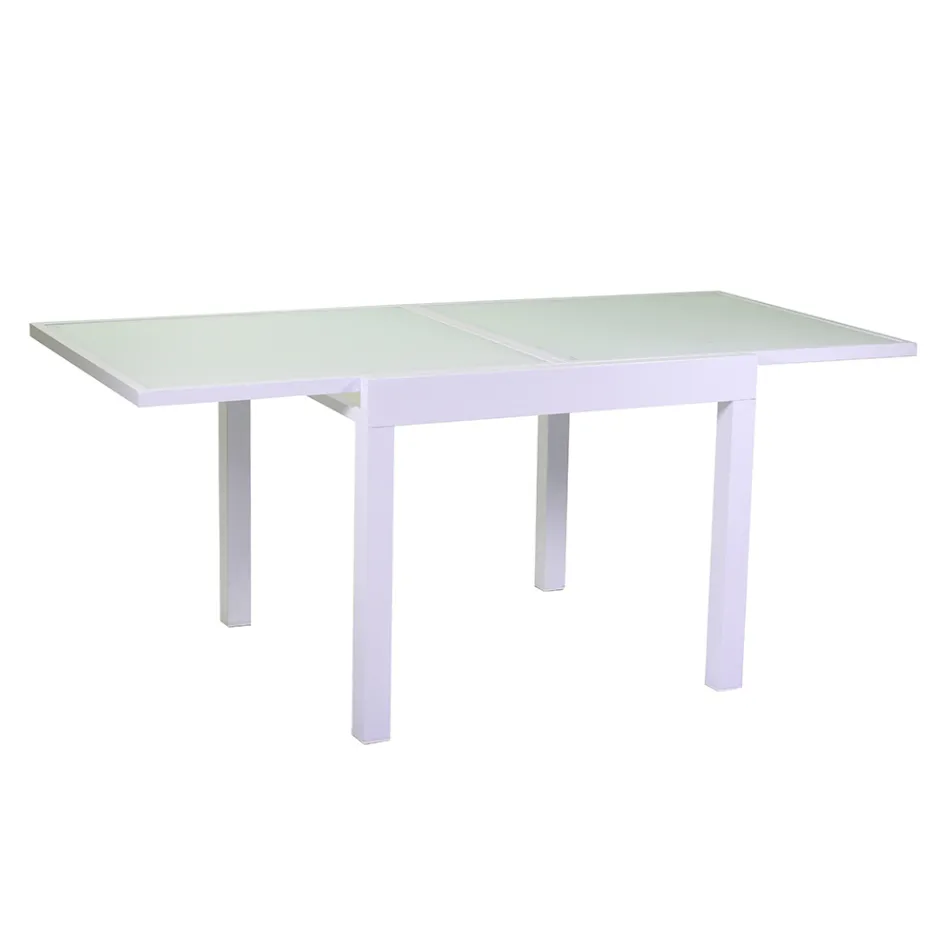 Extendable Table 180 cm or 220 cm with Tempered Glass Top - Cartellina Viadurini