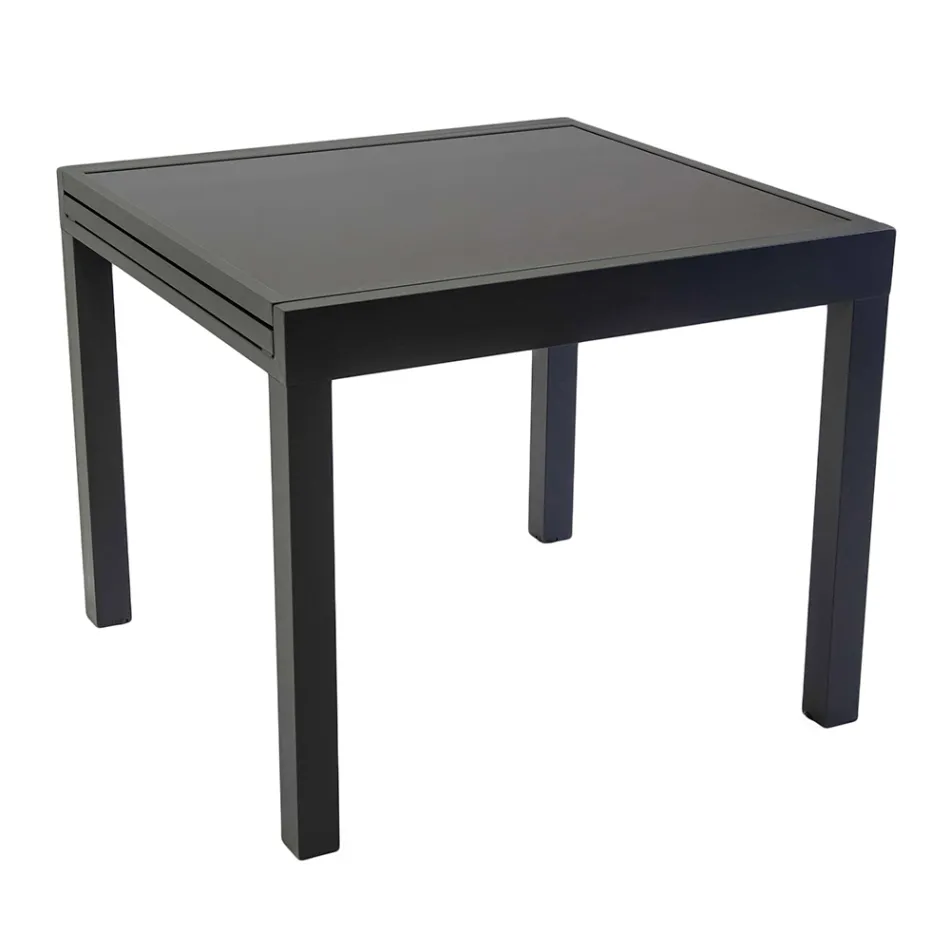 Extendable Table 180 cm or 220 cm with Tempered Glass Top - Cartellina Viadurini
