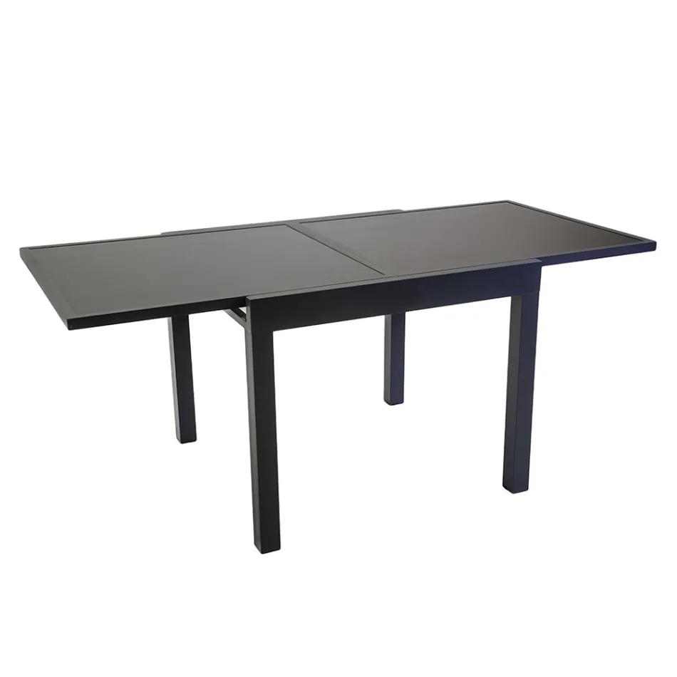 Extendable Table 180 cm or 220 cm with Tempered Glass Top - Cartellina Viadurini