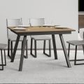 Extendable table to 180 or 220 cm in wood and iron Made in Italy - Stars