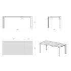 Extendable table to 190 cm in ceramic, melamine and metal - Sara Viadurini