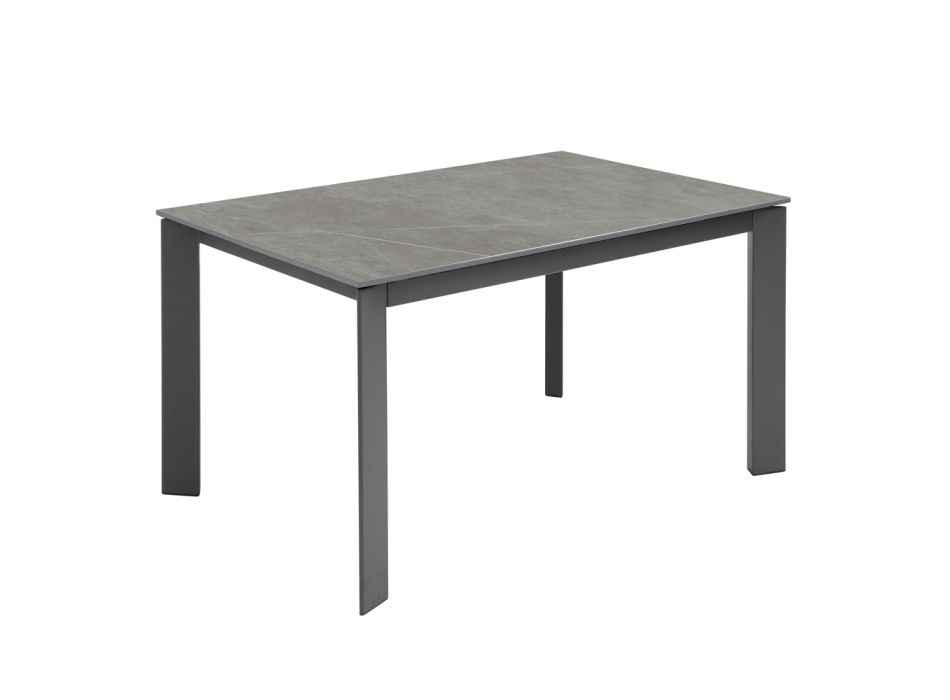 Extendable table to 190 cm in ceramic, melamine and metal - Sara Viadurini