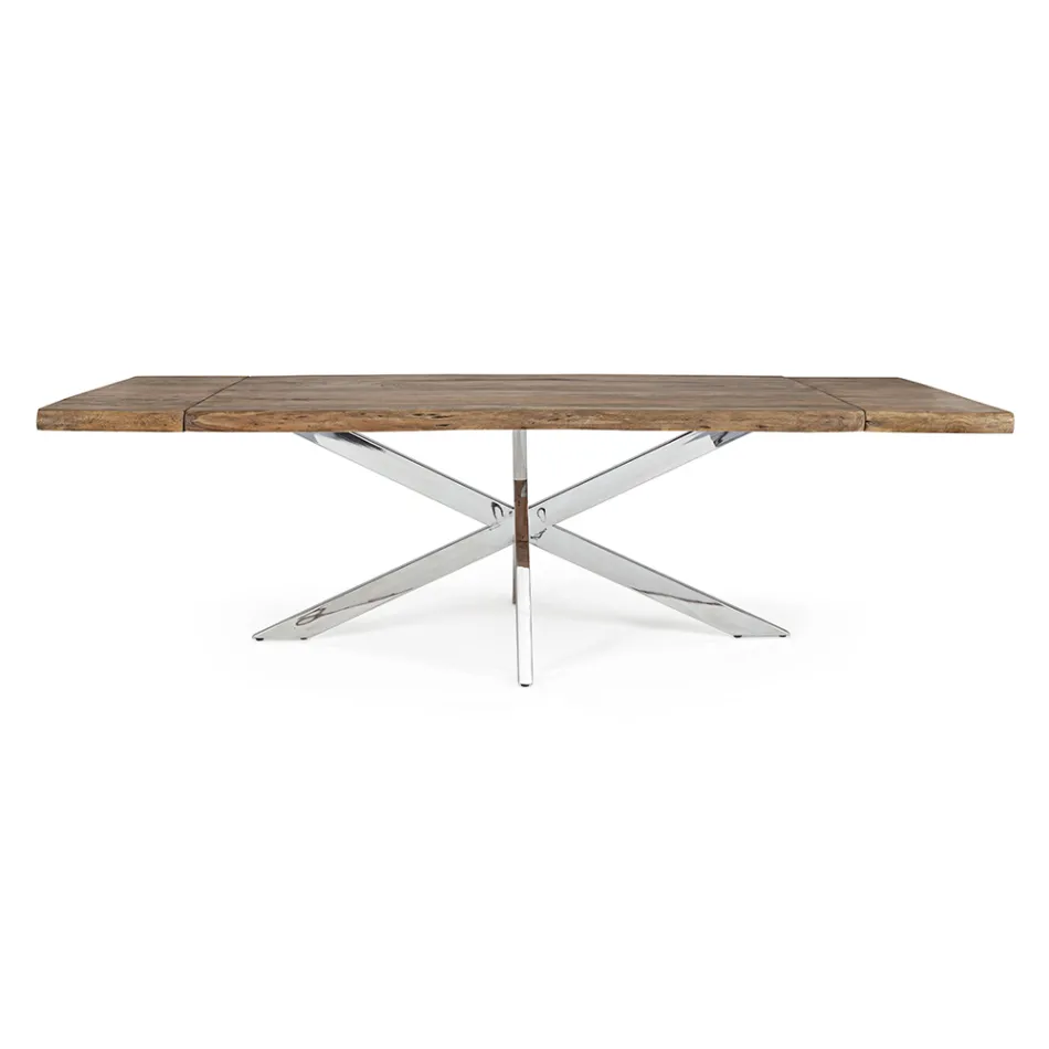 Extendable Table to 2.6 m in Handmade Wood Homemotion - Plutarco Viadurini