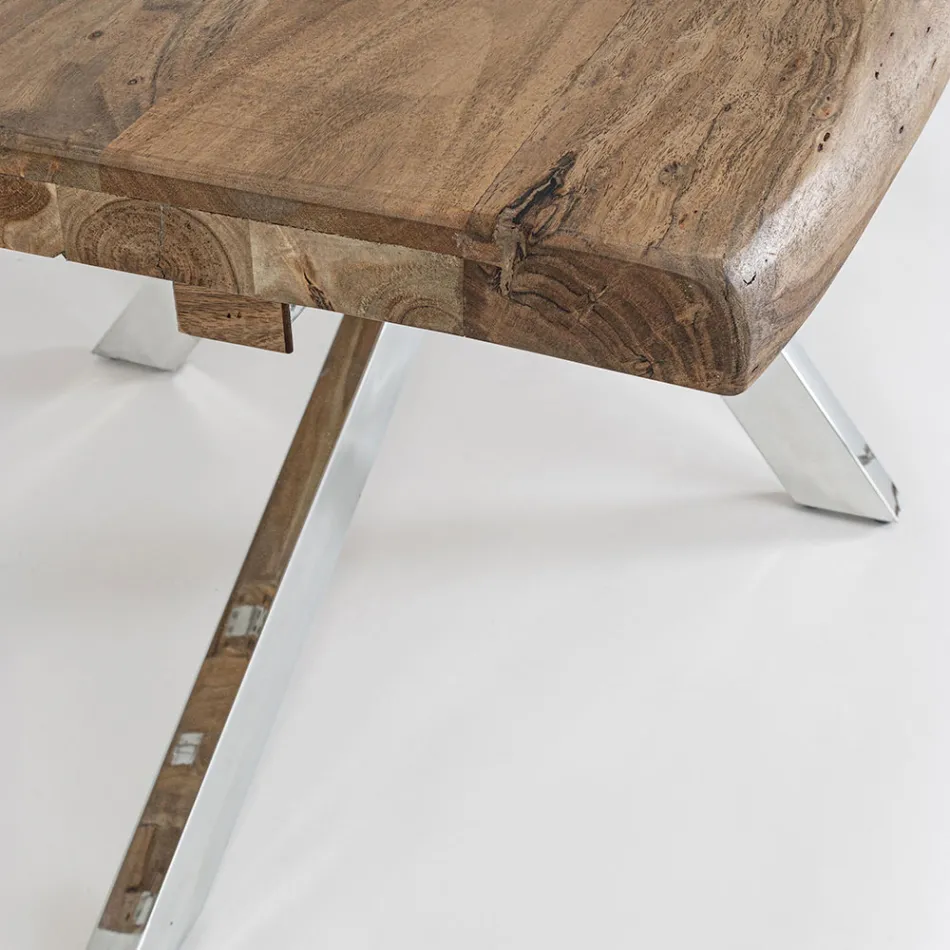 Extendable Table to 2.6 m in Handmade Wood Homemotion - Plutarco Viadurini