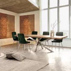 Extendable Table to 2.6 m in Handmade Wood Homemotion - Plutarco Viadurini