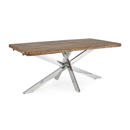 Extendable Table to 2.6 m in Handmade Wood Homemotion - Plutarco Viadurini