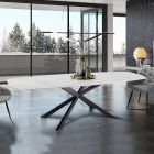 Extendable Table to 200 cm Black Steel Base - Torio Viadurini