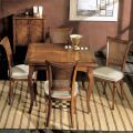 Extendable Table to 200 cm with 4 Chairs in Bassano Wood Made in Italy - Amber