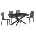 Extendable Ceramic Table to 200 cm with 4 Chairs - Aisha