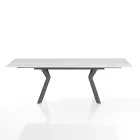 Extendable table to 200 cm in ceramic and steel - Belone Viadurini