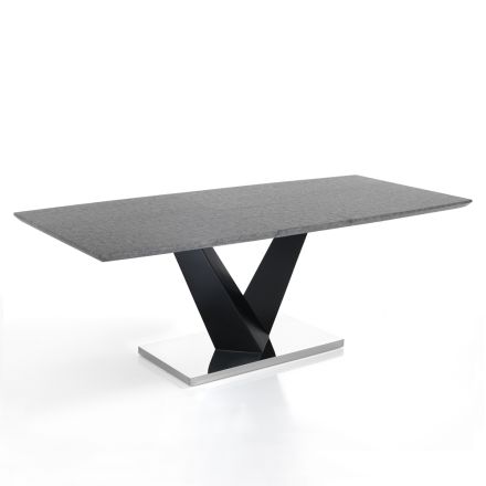 Extendable table to 200 cm in MDF Cement - Holmium Viadurini
