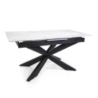 Extendable Table 200 cm in Metal and Synthetic Stone - Underwater Viadurini