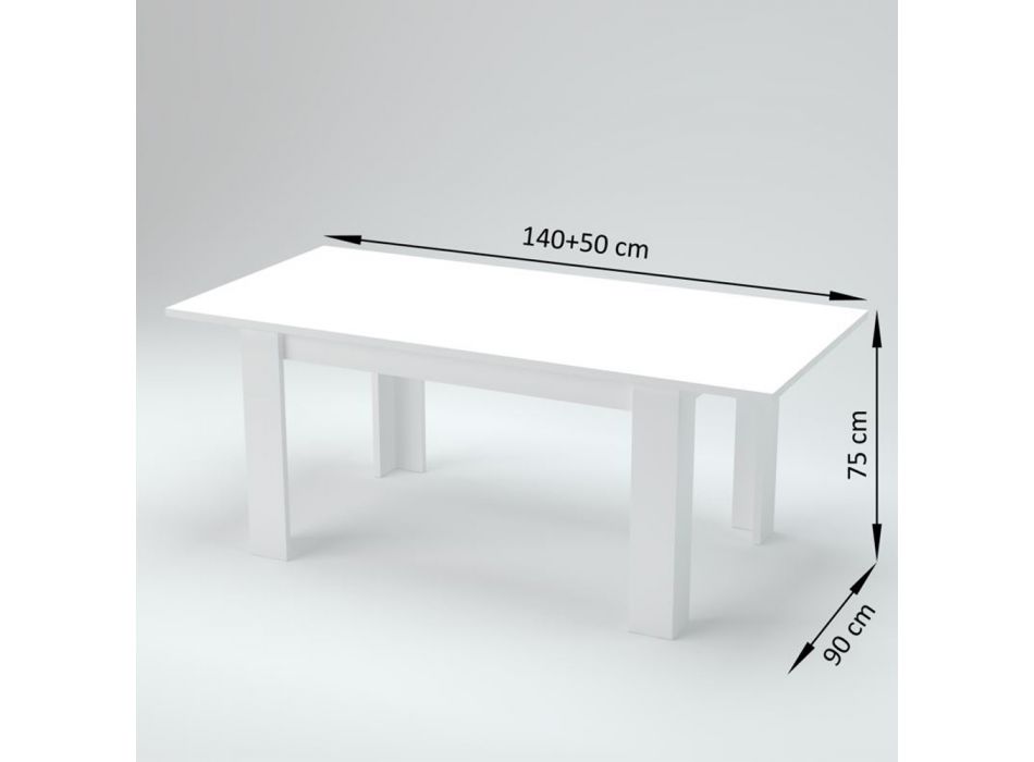 Design Dining Table Extendable to 210 cm in Sustainable Wood - Perro Viadurini