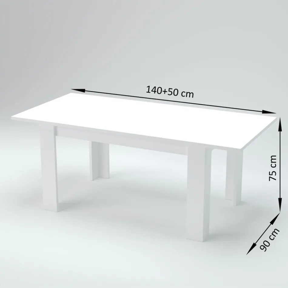 Design Dining Table Extendable to 210 cm in Sustainable Wood - Perro Viadurini