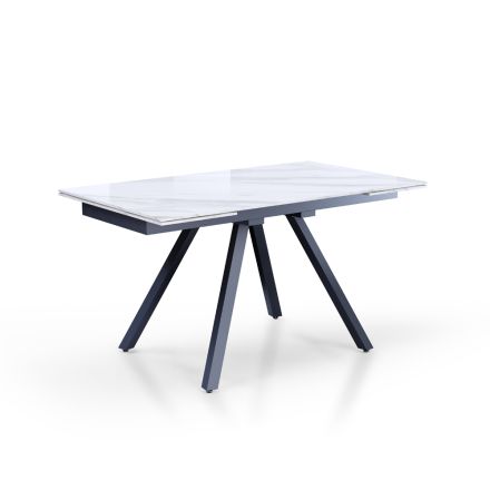 Extendable Table to 210 cm in Gray Steel and Ceramic - Canario Viadurini