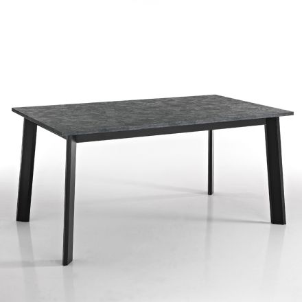 Extendable Table to 220 cm with Graphite Beech Base Made in Italy - Toles Viadurini