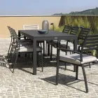 Extendable Table 220 cm in Anthracite Aluminum for the Garden - Scissors Viadurini
