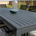 Extendable Table 220 cm in Anthracite Aluminum for the Garden - Scissors Viadurini