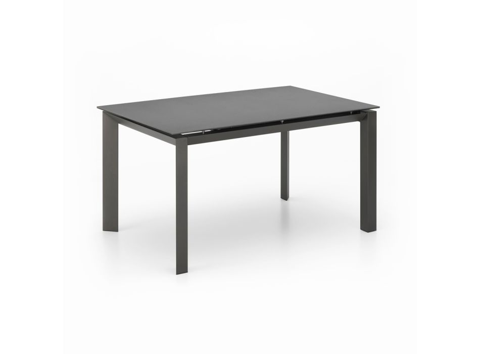Extendable table to 220 cm in ceramic and metal - Nadia Viadurini