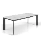 Extendable table to 220 cm in ceramic with marble finish - Berice Viadurini