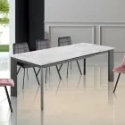 Extendable table to 220 cm in ceramic with marble finish - Berice Viadurini