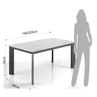 Extendable table to 220 cm in ceramic with marble finish - Berice Viadurini