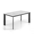 Extendable table to 220 cm in ceramic with marble finish - Berice Viadurini