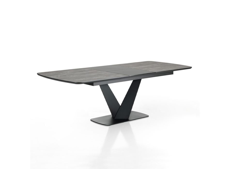Extendable Table to 230 cm with Black MDF Base - Barracuda Viadurini