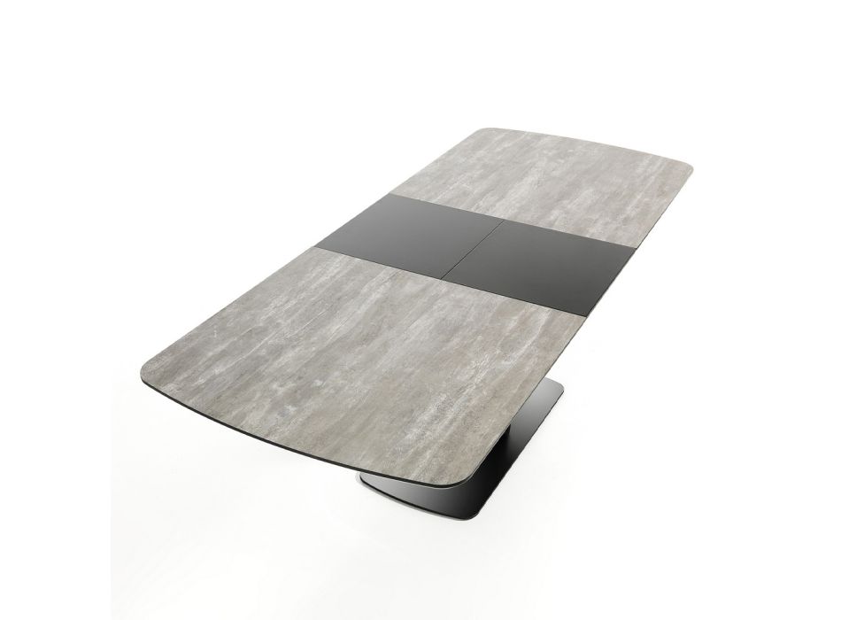 Extendable Table to 230 cm with Black MDF Base - Barracuda Viadurini