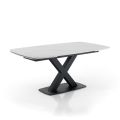 Extendable table to 230 cm with top in marble finish - Batofilo