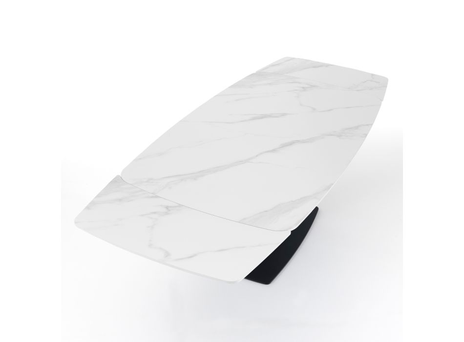 Extendable table to 230 cm with top in marble finish - Batofilo Viadurini