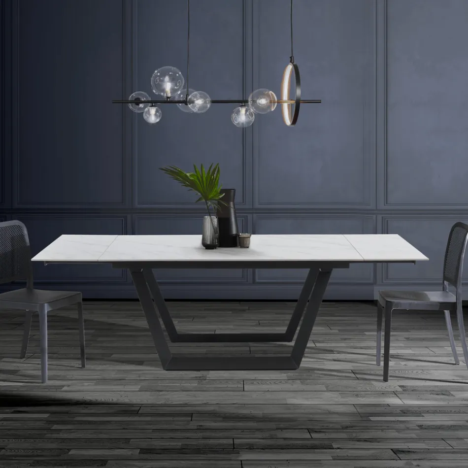 Extendable Table to 240 cm in Gray Steel - Bonito Viadurini