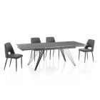 Extendable Ceramic Table to 240 cm with 4 Chairs - Aisha Viadurini