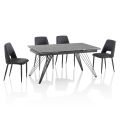 Extendable Ceramic Table to 240 cm with 4 Chairs - Leila