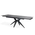Extendable table to 240 cm in ceramic and metal base - Bouquet Viadurini