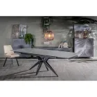 Extendable table to 240 cm in ceramic and metal base - Bouquet Viadurini