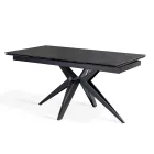 Extendable table to 240 cm in ceramic and metal base - Bouquet Viadurini