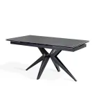 Extendable table to 240 cm in ceramic and metal base - Bouquet Viadurini