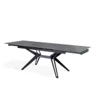 Extendable table to 240 cm in ceramic and metal - Bouquet Viadurini