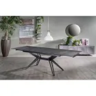 Extendable table to 240 cm in ceramic and metal - Bouquet Viadurini