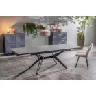 Extendable table to 240 cm in ceramic and metal - Bouquet Viadurini