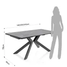 Extendable table to 240 cm in ceramic with marble finish - chlorine Viadurini