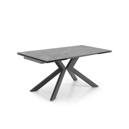 Extendable table to 240 cm in ceramic with marble finish - chlorine Viadurini