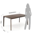Extendable table to 240 cm in wood with top in MDF - Ruthenium Viadurini