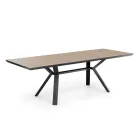 Extendable Table to 240 cm in Black Metal and MDF - Donzella Viadurini