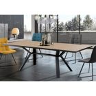 Extendable Table to 240 cm in Black Metal and MDF - Donzella Viadurini