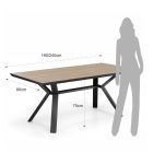Extendable Table to 240 cm in Black Metal and MDF - Donzella Viadurini